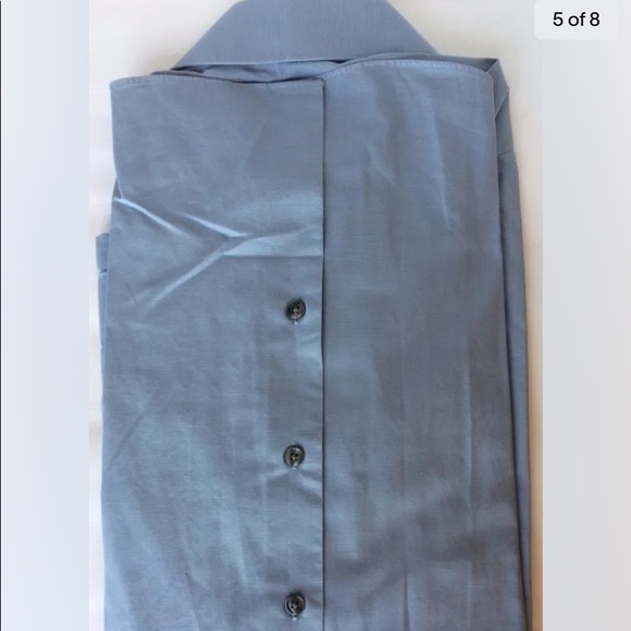Claiborne By John Bartlett Wrinkle Free Men Dress Shirt Long Sleeve Blue M - Picture 4 of 8